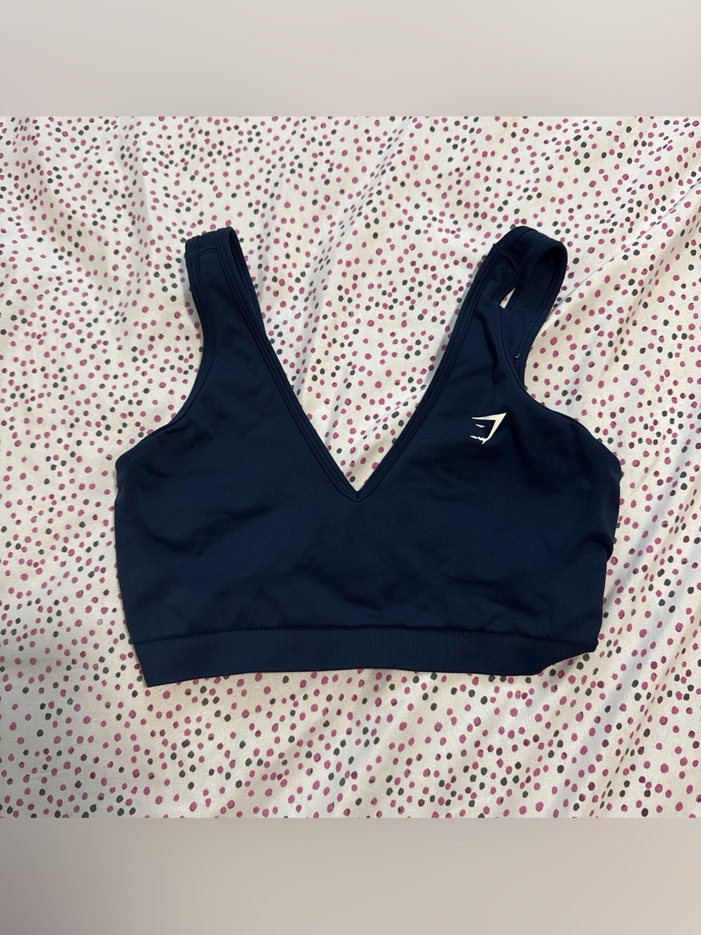 Gymshark Navy V-Neck Seamless Sports Bra